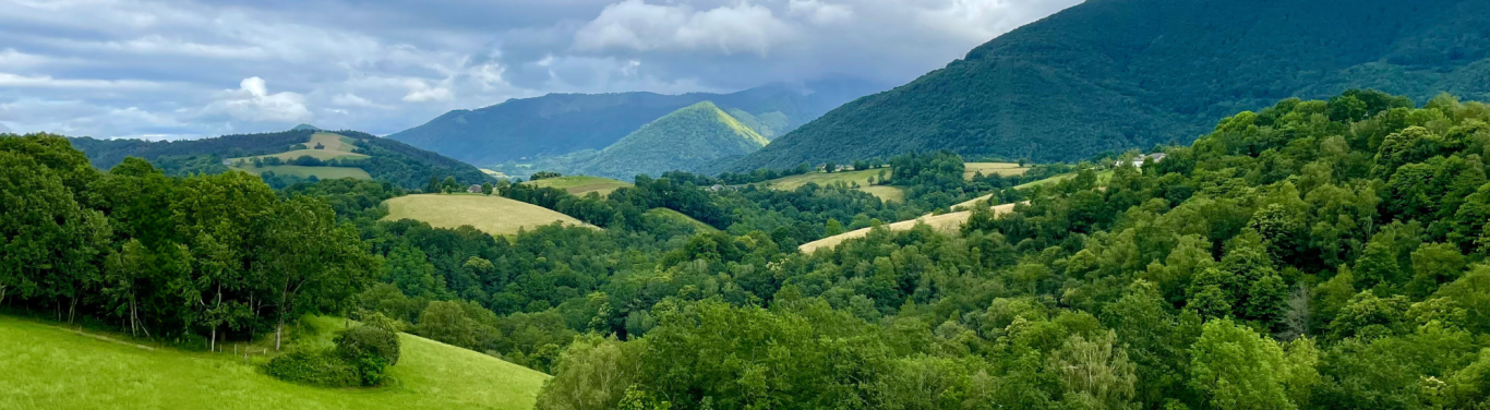Vue des Pyrénées à Lestelle Bétharram Balade dans les montagnes Pyrénées Atlantiques